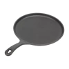 Commercial Chef Round Cast Iron Griddle In Black
