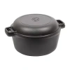 Commercial Chef Seasoned Cast Iron With Lid Dutch Oven In Black