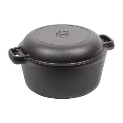 Commercial Chef Seasoned Cast Iron With Lid Dutch Oven In Black