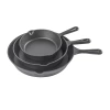 Commercial Chef Set 3-pc. Cast Iron Skillet In Black