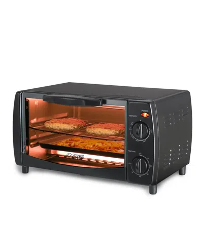 Commercial Chef Toaster Oven, Pizza Oven With Toast, Bake, Broil, Keep Warm, 4 Slice Toaster With Top Bottom Heaters In Black