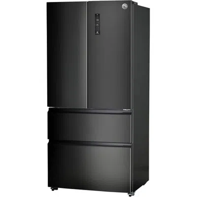 Commercial Cool 18.9 Cu. Ft. French Door Refrigerator, 33 Inch Wide Refrigerator With 2 Bottom Mount Freezer Drawers In Black
