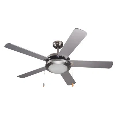 Commercial Cool Ccfp Series  52'' Modern Ceiling Fan With Lights, 5 Plywood Blades In Silver