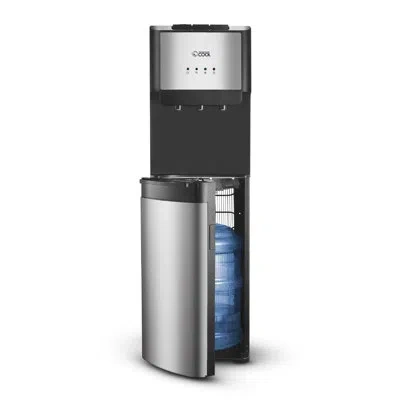 Commercial Cool Cck Series Freestanding Bottom Loading Electric Water Cooler Hot, Cold, And Room In Silver/black In Stainless Steel;black