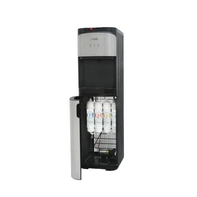 Commercial Cool Cck Series Freestanding Top Loading Water Cooler With Hot And Cold Temperature Options In Black/silv In Stainless Steel;black