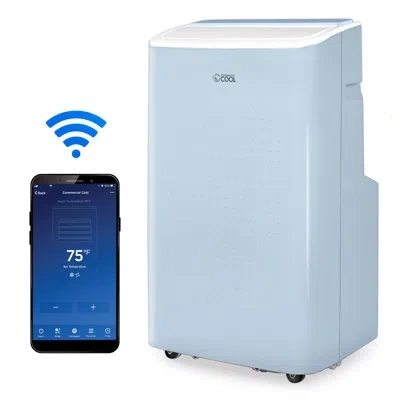 Commercial Cool Ccpac Series  6,350 Btu Sacc/cec Smart Portable Air Conditioner, 9,000 Btu Ashrae 128 In Blue