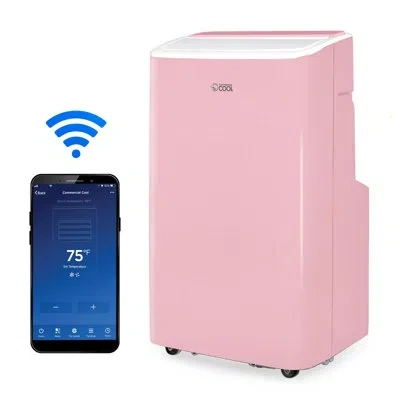 Commercial Cool Ccpac Series  6,350 Btu Sacc/cec Smart Portable Air Conditioner, 9,000 Btu Ashrae 128 In Pink