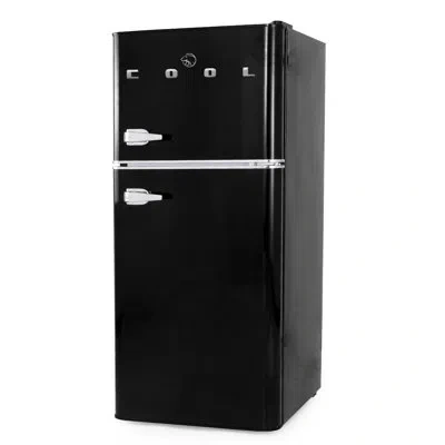 Commercial Cool Ccra Series  4.5 Cu. Ft True Freezer, Vintage Style, Retro Fridge With 2 Slide-out Gl In Black