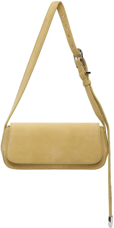 Commission Beige Moto Bag In Mustard