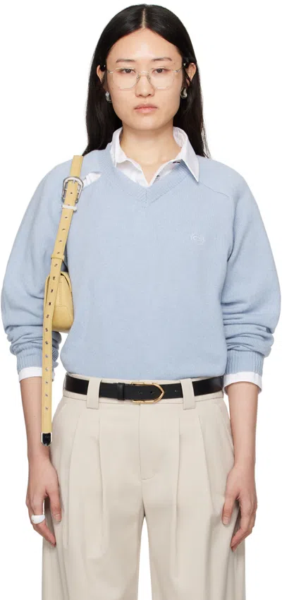 Commission Blue Slash Ivy Sweater In Light Blue