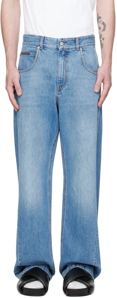 Commission Blue Twisted Outseams Jeans In Medium