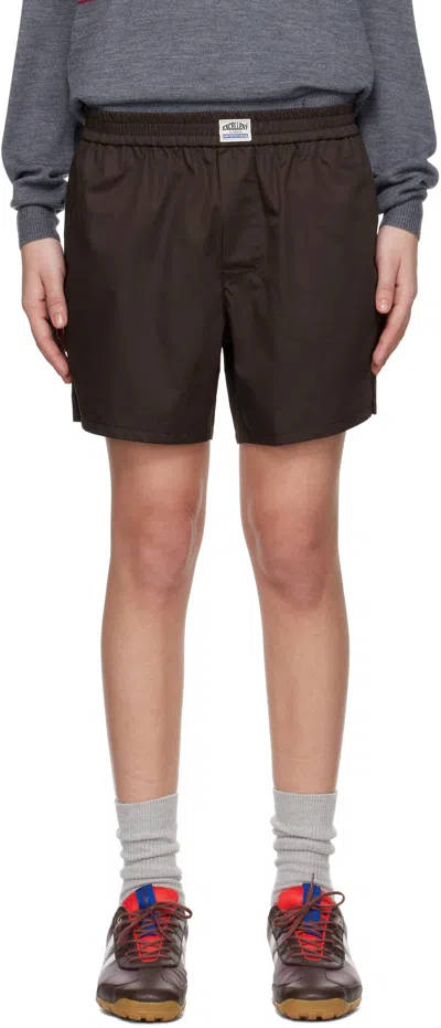 Commission Brown Boxer Shorts In Chocolate