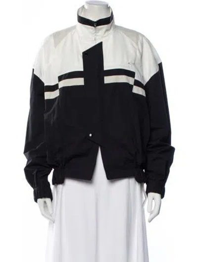 Pre-owned Commission Colorblock Pattern Jacket In White