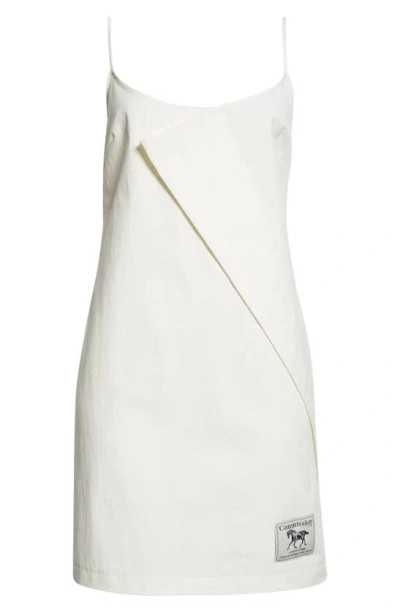 Commission Creased Cotton & Nylon Mini Slipdress In White