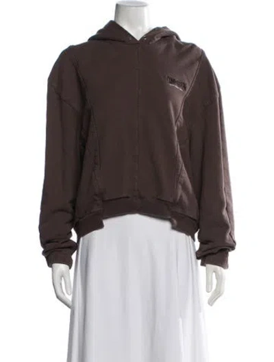 Pre-owned Commission Crew Neck Long Sleeve Hoodie In Brown