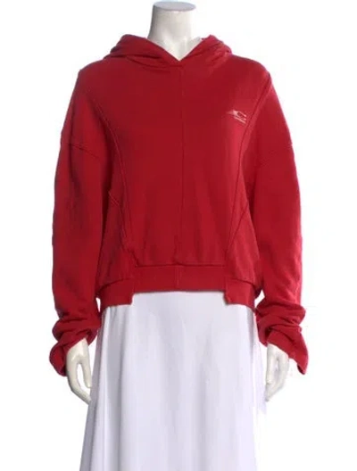 Pre-owned Commission Crew Neck Long Sleeve Hoodie In Red