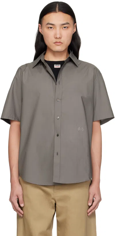 Commission Gray Banker Short Sleeve Shirt In Cement