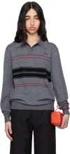 Commission Merino Wool Dad Polo In Grey
