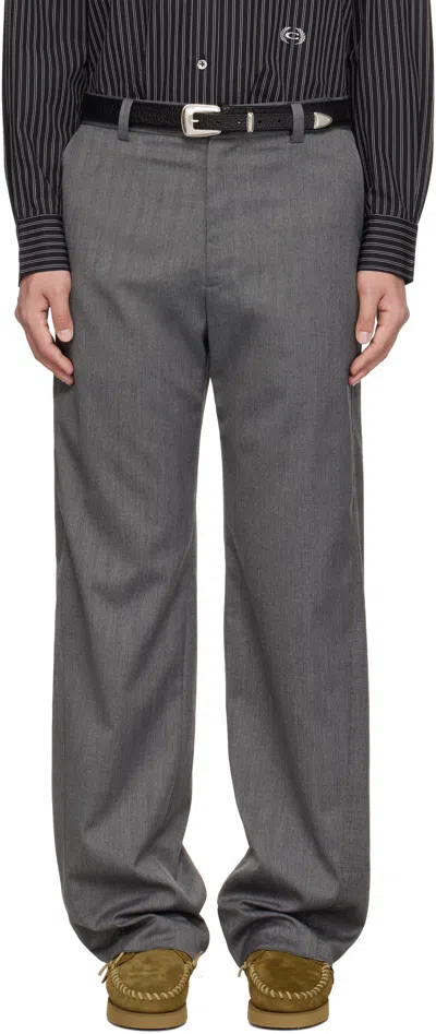 Commission Gray Herringbone Shift Trousers