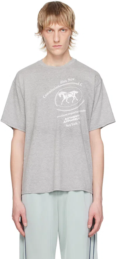 Commission Gray Printed T-shirt In Heather
