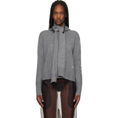 Commission Gray Scarf Neck Sweater