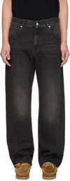 Commission Gray Shift Jeans In Black