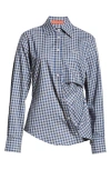 COMMISSION IVY PLAID TWISTED COTTON BUTTON-UP SHIRT