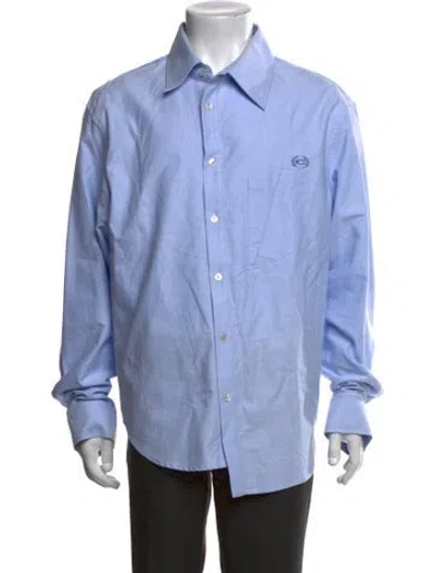 Pre-owned Commission Long Sleeve Dress Shirt In Blue