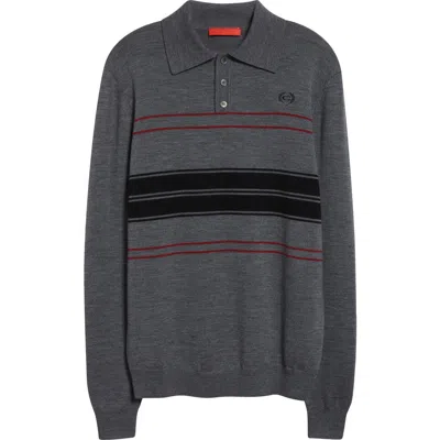 Commission Merino Wool Dad Polo In Grey