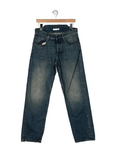 Pre-owned Commission Mid-rise Straight Leg Jeans In Blue