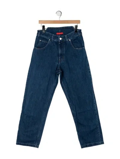 Pre-owned Commission Mid-rise Straight Leg Jeans In Blue