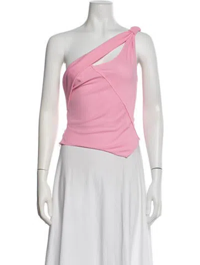 Pre-owned Commission One-shoulder Sleeveless Top In Pink