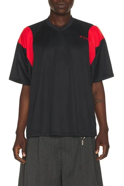 Commission Pulled Soccer Tee In Black