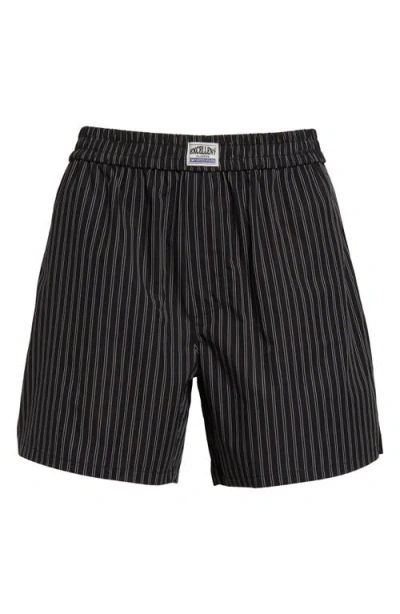 Commission Stripe Boxer Shorts In Black Stripe