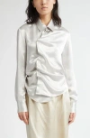 Commission Twisted Satin Shirt In White