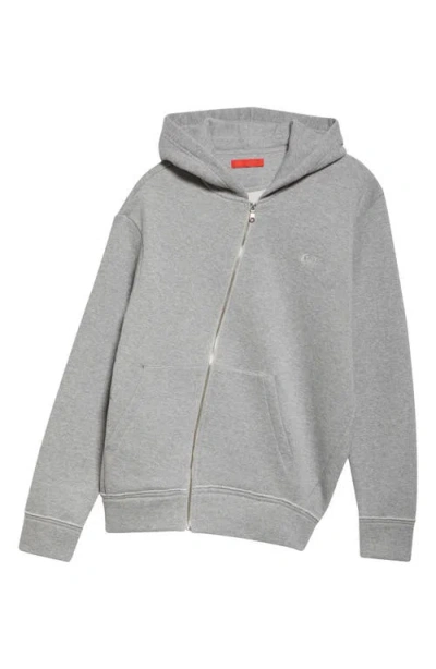 Commission Twisted Zip-up Hoodie In Heather Grey