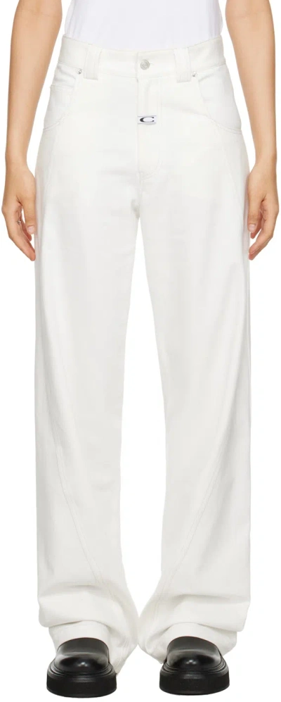 Commission White Twisted Jeans In Snow