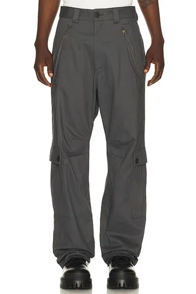 Commission Zip Rave Cargo Pants In Gray