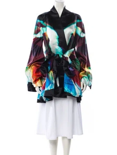 Pre-owned Common Hours Silk Printed Jacket In Black