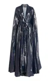 Common Hours The Lurex Cape In Navy