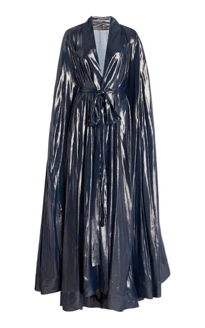 Common Hours The Lurex Cape In Navy