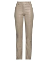 Common Leisure Woman Pants Beige Size 6 Lambskin In Beige