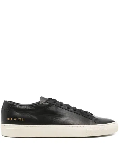 Common Projects Achilles Sneakers Featuring Contrast Sole In Black