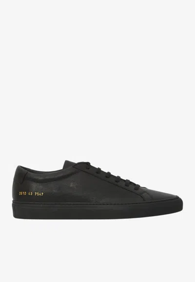 Common Projects Achilles Grained Leather Low-top Sneakers In Black
