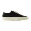 Common Projects Mens Black White Achilles Low Number-print Suede Low-top Trainers In Black