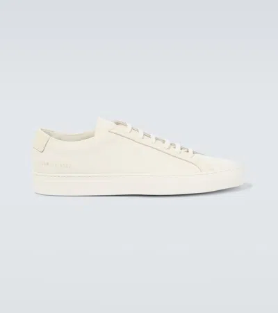 Common Projects Achilles Leather And Canvas Sneakers In Off White