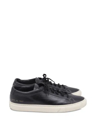 Pre-owned Common Projects Achilles Leather Lace-up Sneakers In Black