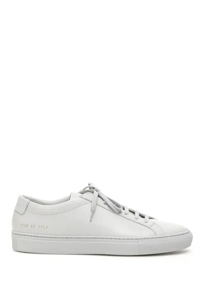 Common Projects Achilles Low Sneakers In Grey Leather