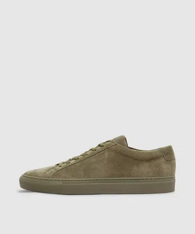 Common Projects Achilles Low Suede Sneaker In Moss