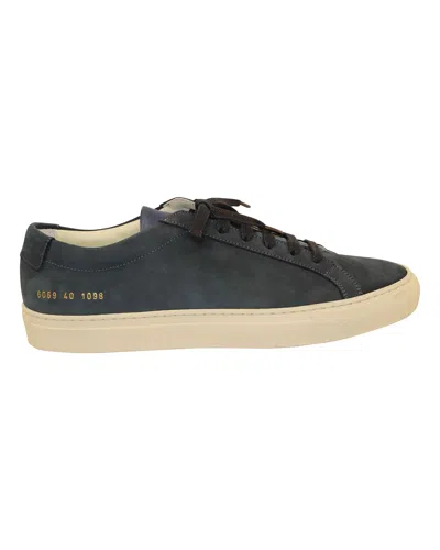 Common Projects Achilles Low-top Sneakers In Navy Blue Leather In Grey